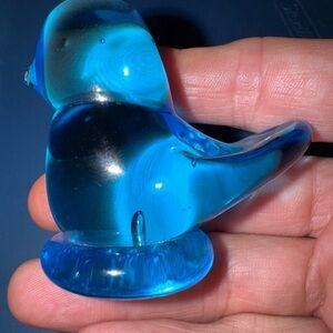 Blue Bird of Happiness Glass Bird Figurine